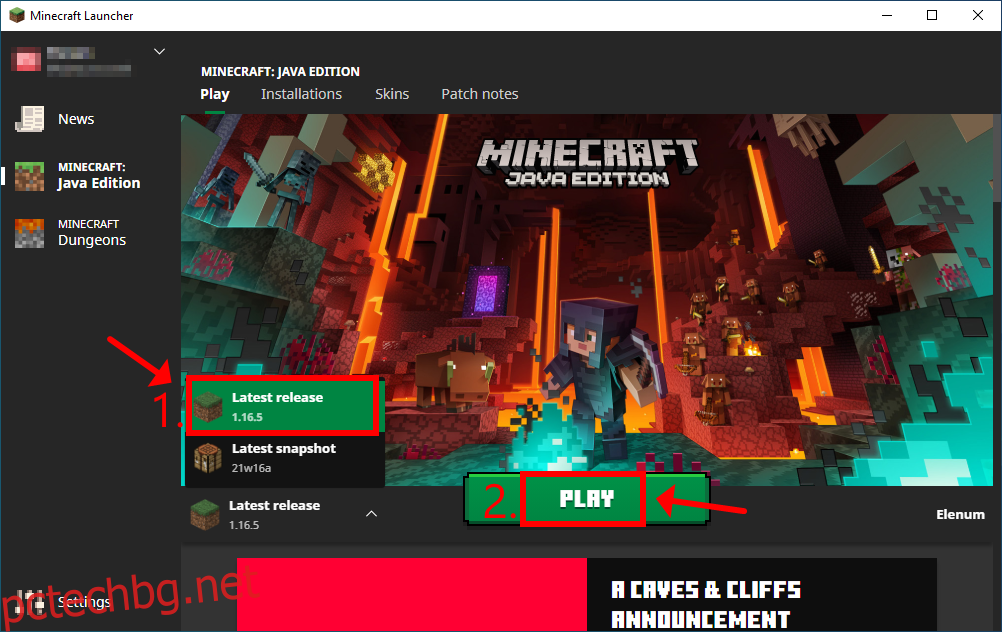 Minecraft Launcher показва как се играе най-новата версия