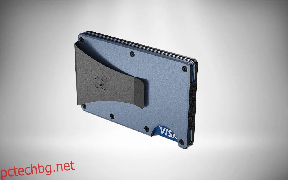 Минималистичният минималистичен преден джоб Ridge Slim метални портфейли за мъже с RFID блокиране