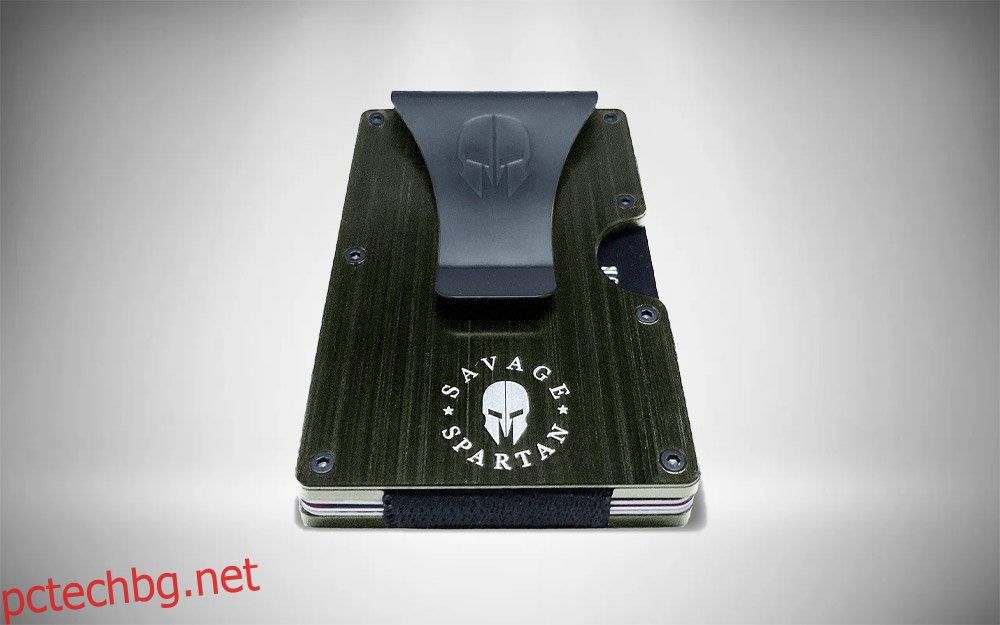 Тактически портфейл Savage Spartan |  Тънък минималистичен RFID блокиращ алуминиев метален държач за кредитна карта