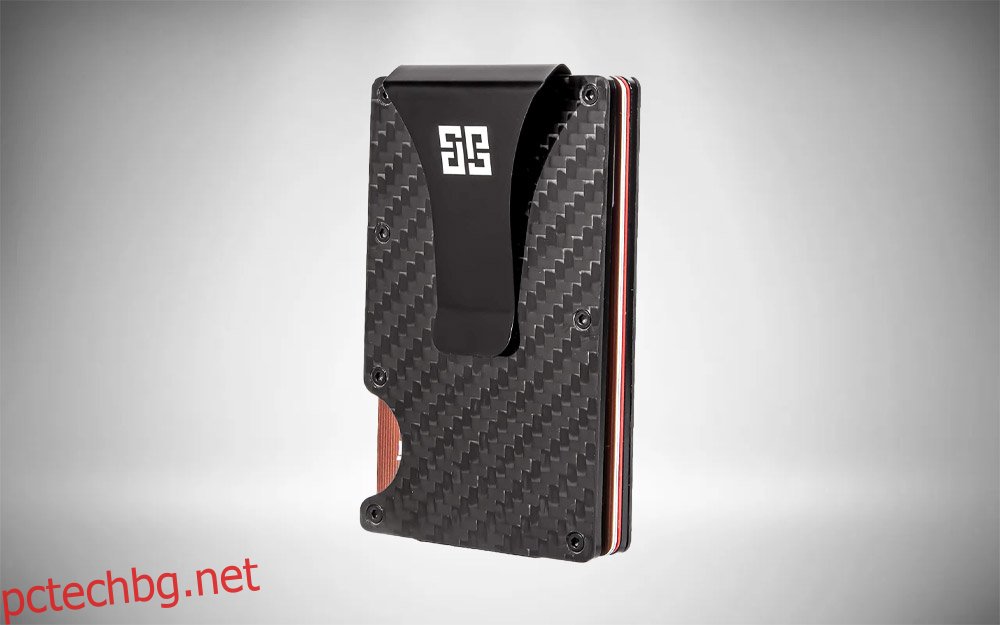 Тънък портфейл от въглеродни влакна за мъже - RFID блокиращ портфейл