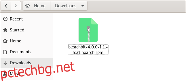 Инсталационният файл на BleachBit в 
